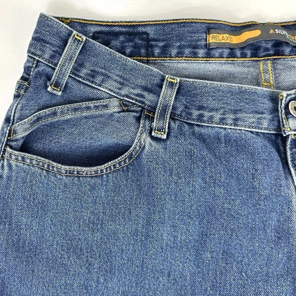 Vintage Levi's Silvertab Jeans Relaxed Fit W38 L32 Baggy Denim Made In Mexico